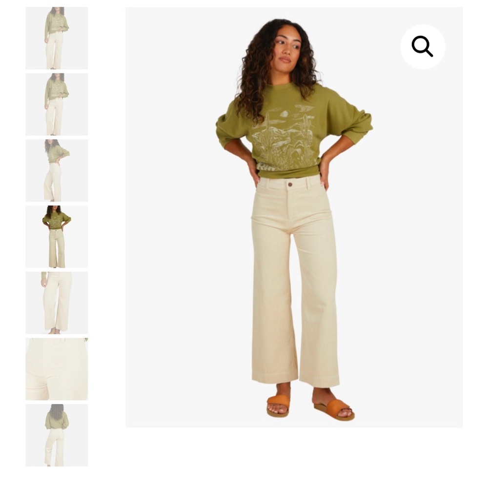 Billabong Cream Wide-Leg Pants